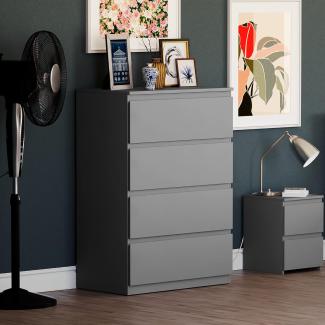 Vida Designs Kommode Denver, Grau, 4 Drawer