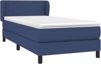 Boxspringbett mit Matratze Blau 90x200 cm Stoff (Farbe: Blau)