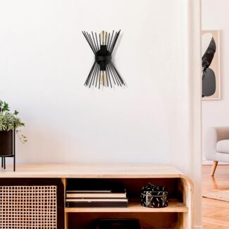 Vente-unique - Wandleuchte - Metall - H. 33 cm - Schwarz - KIRPI