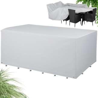 DEUBA Möbelabdeckung für Sitzgruppen 420 cm, Polyester weiß, 138 x 308 x 89 cm