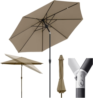 Sekey Alu-Sonnenschirm 330cm Sonnenschirm Gartensonnenschirm mit UV-Schutz，Windfester Sonnenschirm mit Kurbel für Balkon Garten & Terrasse Sonnenschutz UV 50+