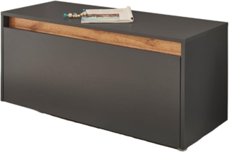 Garderobe Sitzbank Center in grau matt und Eiche Wotan 100 cm