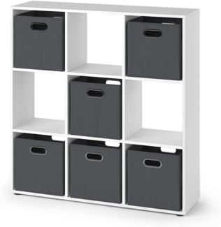 Raumteiler Nove Weiß 104 x 108 cm mit 6 Faltboxen Vicco