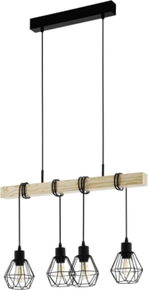 Eglo Pendelleuchte Townshend 5 schwarz holz 110 x 70 cm