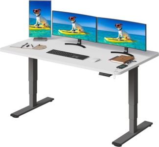 SANODESK EC4 Höhenverstellbarer Schreibtisch (160x80 cm) mit 2 starken Motoren Elektrisch Schreibtisch Plus 3-Fach-Teleskop, mit Memory-Steuerung - Stehtisch