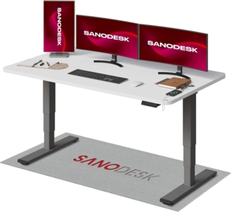 SANODESK EC4 Höhenverstellbarer Schreibtisch (160x80 cm) mit 2 starken Motoren Elektrisch Schreibtisch Plus 3-Fach-Teleskop, mit Memory-Steuerung - Stehtisch