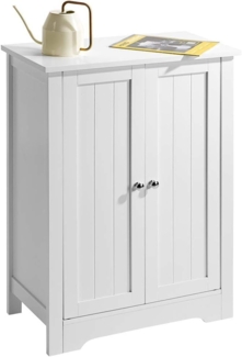 BAKAJI Schrank für Badezimmer mit 2 Türen mit 3 Ablagen, für Innenräume, Schrank aus MDF, Farbe: Weiß, Größe 60 x 30 x 80 cm