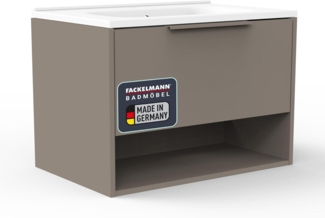 Fackelmann B.PARIS Badmöbel Set 2-teilig 70 cm breit, Grau, Gussmarmor