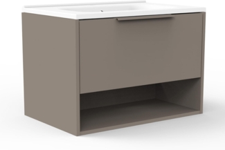 Fackelmann B.PARIS Badmöbel Set 2-teilig 70 cm breit, Grau, Gussmarmor