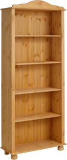 Regal Kiefer Massivholz Bücherregal Landhaus Standregal 5 Fächer Aktenregal Ordnerregal Büroregal 77 x 30 x 181 cm
