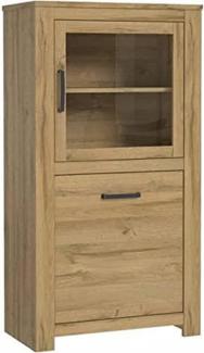 FORTE Havanna Vitrine, Holzwerkstoff, Braun, 77 x 143,7 x 42,2 cm