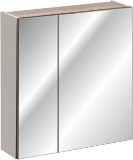 Spiegelschrank 60cm PUEBLA-56-TAUPE in taupe mit Vintage Oak Nb, B/H/T ca. 60/65/16 cm