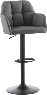 TUKAILAI Barhocker Barstühle Höhenverstellbar, Drehstühle, Barstuhl Küchenstühle mit Rückenlehne und Fußstütze, gemütliche Kunstleder weiche Sitzfläche, Grau