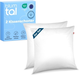 Blumtal Kissenbezug Blumtal Wasserdichter, Atmungsaktiv, Anti-Milben, (2 Stück), Kissenschoner mit Reißverschluss, Oeko-Tex 100 Zertifiziert