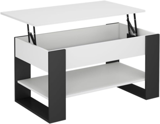 Couchtisch Lifto Weiß/Anthrazit 92 x 51 cm mit Liftfunktion Vicco