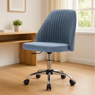 DUMOS Bürostuhl Schreibtischstuhl schminktisch Stuhl kleine Schreibtischstühle mit Rollen niedlicher Drehstuhl mit Rückenlehne armlos Heimbüro Bürostuhl