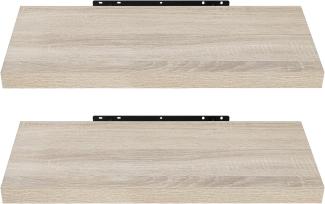 EUGAD Wandregal Wandboard 2er Set Hängeregal Holz Board Modern Sonoma Eiche 50 x 23 x 3,8 cm 0091QJ-2