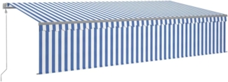 vidaXL Markise Automatisch Einziehbar mit Volant 6x3 m Blau und Weiß 3069486