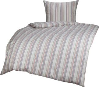 Bettwaesche-mit-Stil Mako Perkal/Batist Streifen Bettwäsche Multicolor Gelb/Blau Garnitur 135x200 + 80x80