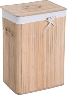 HOMCOM Wäschekorb (Wäschekorb, 1 St, Wäschebox), Bambus, faltbar, 72L, Natur, 40 x 30 x 60 cm