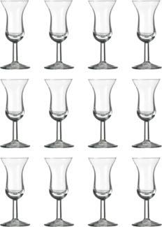 12 x Schnapsglas, Stamperl, Glas, transparent, 5 cl, Ø 5. 3 cm, Höhe: 12 cm