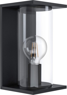 Eglo 98713 Wandleuchte CASCINETTA schwarz klar E27 1X40W L:16,5cm H:28cm T:16,5cm IP54