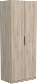 Demeyere 391388 Kleiderschrank, 2 Türen, 1 Nische, modern, Kronberg Eiche, 79,4 x 51,1 x 203 cm, Holzwerkstoff, grau