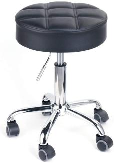 Leader Accessories Drehhocker höhenverstellbar Rollhocker Funktionaler Arbeitshocker Studiohocker im modernen Design Schwarz(Sitz Φ35cm)