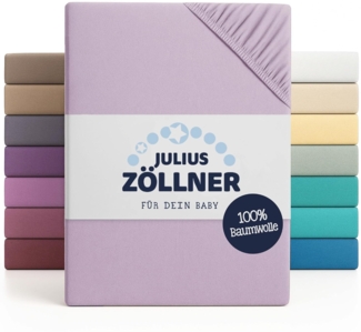 Julius Zöllner Jersey Spannbettlaken für Wiegen 90x40 cm und Stubenwagen, 100% Jersey-Baumwolle, Oeko-TEX Standard 100 Zertifiziert, Gr. 90x40 cm, 2er Pack, Flieder