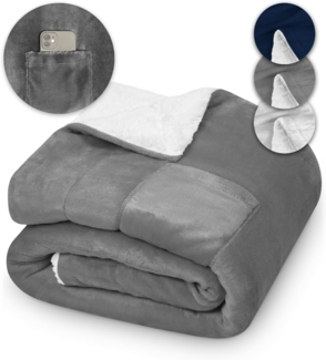 Sherpa Decke KAMI - 130 x 150 Hellgrau