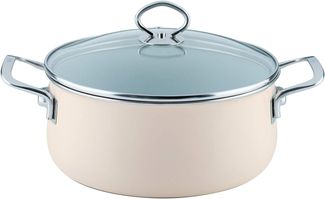 Riess avorio Topf 4 l cremefarbener Emaille-Topf mit Deckel