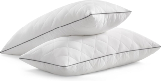 Songmics HOME Kopfkissen, beidseitig verwendbar, 80x40 cm, kühlender, weicher Bezug, 650 g Füllung, Winter, Sommer, maschinenwaschbar, trocknergeeignet bis 60 °C, wolkenweiß ,2er Set