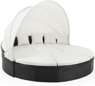 Casaria Gartensofa, Polyrattan schwarz, 230x230x175 cm