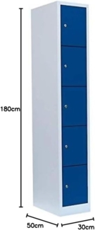 Schließfachschrank Wertfachschrank Fächerschrank Spind Umkleideschrank 5 Fächer-Spint Lichtgrau/Blau 520511