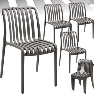 tectake Gartenstuhl Gartenstühle (Set, 4 St), Wetterfester, robuster und langlebiger Kunststoff