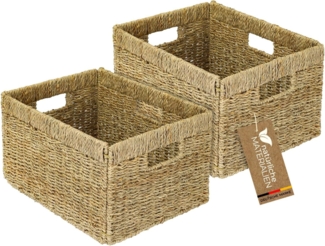 HMF Regalkorb Aufbewahrungskorb, Korb geflochten aus Seegras, passend für Billy, 35 x 25 x 20 cm