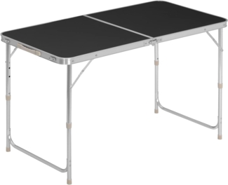 WOLTU Campingtisch Klapptisch Gartentisch Arbeitstisch Balkontisch höhenverstellbar Aluminium MDF Schwarz CPT8122sz