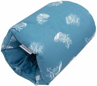 Hobea 'Federn blau' Mini Stillkissen zum Stillen für unterwegs