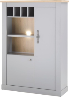 Highboard Rideau in grau und Eiche Artisan 103 x 142 cm