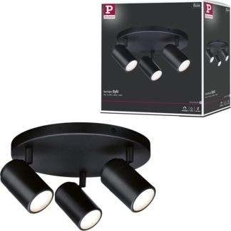 Paulmann 66776 Spotlight Zyli GU10 3-flammig Rondell Schwarz matt IP44