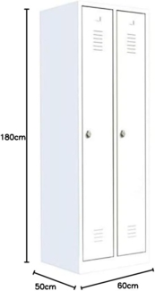 Steelboxx Spind Garderobenschrank Stahlschrank Metallschrank Kleiderspind 180 x 60 x 50 cm Weiß 2 Abteile 510127