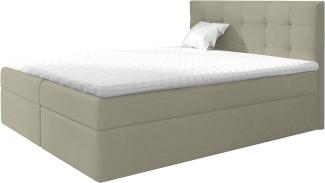 99rooms Ramiro Boxspringbett Strukturstoff INARI Beige 180x200 cm