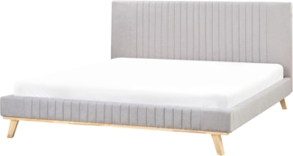 Bett mit Lattenrost Chenillegewebe TALENCE 180 x 200 cm Hellgrau