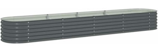 vidaXL Garten-Hochbeet 400 x 80 x 44 cm Verzinkter Stahl Grau 45526