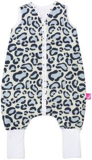 Babyschlafsack aus Baumwolle mit Beinen gefüttert von Motherhood - kuscheliger Babyschlafsack Öko Tex Standard TOG 2, Größe: 1,5-2,5 Jahre, Leo blau