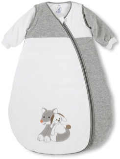 Sterntaler Schlafsack für Kleinkinder, Abnehmbare Ärmel, Wärmeregulierung, Reißverschluss, Größe: 70, Waldis, Weiß/Grau