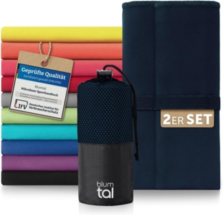 Blumtal Sporthandtuch Mikrofaser Handtuch - kompakte Mikrofaser Handtücher, Mikrofaser (inkl. Transporttasche, einzeln oder als Set verfügbar, 2-St), ultra leicht & schnelltrocknend, Reisehandtuch, Strandhandtuch