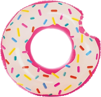Intex | Schwimmring Donut | Erdbeer-Design | 107x99 cm | Mehrfarbig | ideal für Pool und Strand