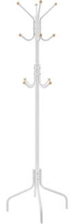 Songmics Garderobenständer, mit 12 Haken, 4 Beine, Metall, Weiß, 180 x 55 x 55 cm