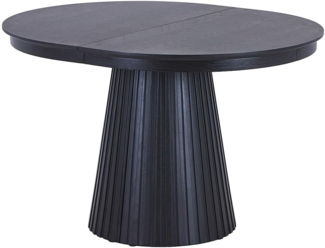 Vente-unique - Ausziehbarer Esstisch 4-10 Personen - Eschenfurnier - Schwarz - LATSURY